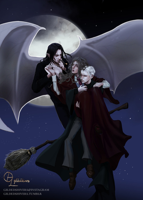 SnapexHermionexDraco Trio;This is a commission piece for Mixilip1′s fic “Through the eyes of blind l