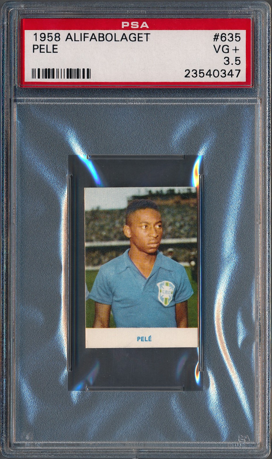 1958 Campeao Mundial VI Copa Do Mundo Pele SGC AUTHENTIC ROOKIE RC (looks  Great)