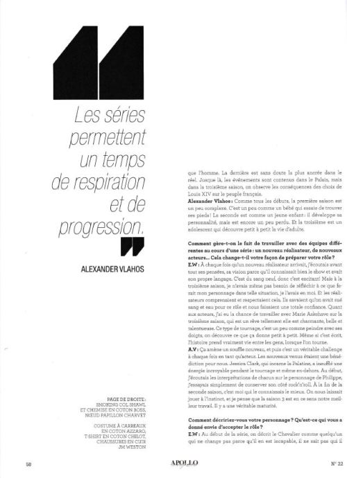 Alexander Vlahos and Evan Williams for Apollo Magazine (½)[Translation of the interview in En