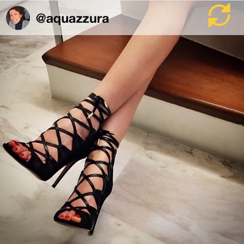 mistressnatalie:RG @aquazzura: All wrapped up in The French Lover sandals. Now @mytheresaprgirl @fwr