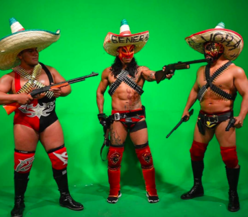 a-luchadork:  The General of lucha libre, Dragon Rojo Jr, his faithful … lieutenant I guess Polvora and poor-man’s Texano, Bobby Z.