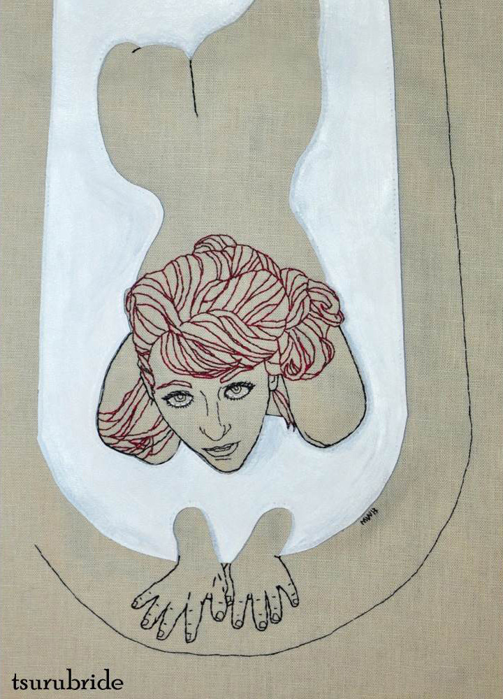 tsurubride:  Milk (based on a photo of Kate Sweeney by Tsurufoto) embroidery &amp;