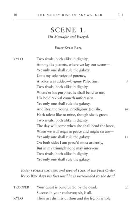 William Shakespeare’s The Merry Rise of Skywalker by Ian Doescher is out on July 28. Check out this 