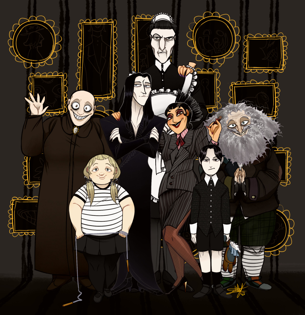 thegothicalice:  mockeryd:  thismightydimoart:  THE ADDAMS FAMILY ah, it took some