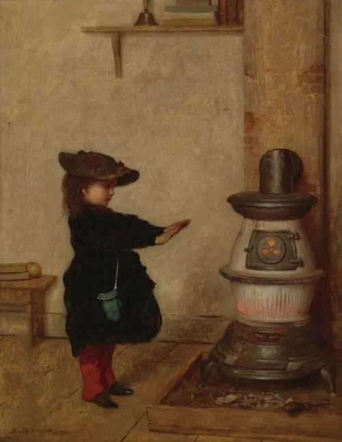 Warming her Hands by Eastman Johnson (American, 1824–1906)