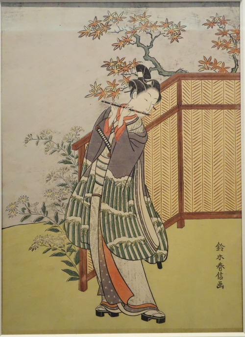 Young Man Playing the Flute, Suzuki Harunobu (ca. 1725-1770)