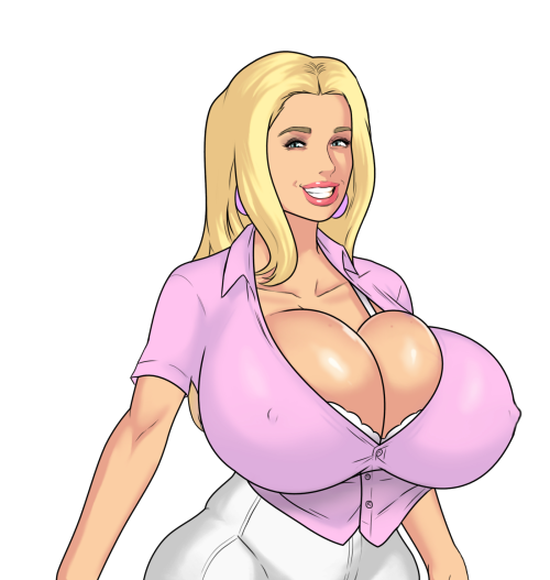 jay-marvel:  I’ve finally accomplish the porn artist feat of bringing characters into my style as the artwork for an interactive game! Here’s one character among the number of big breasted females in the game! For more info on it, and nude versions