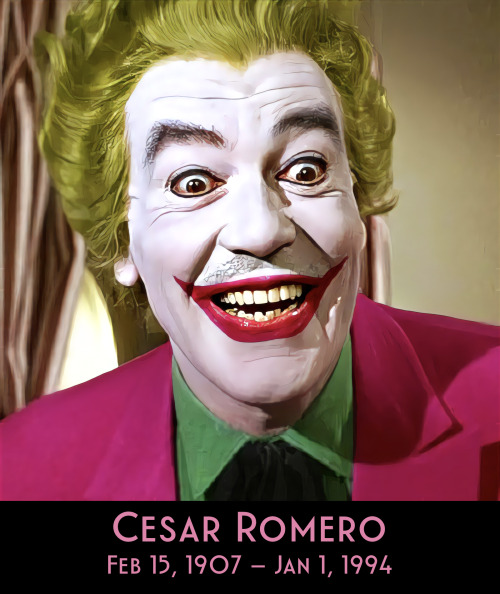 100gayicons:The man who would someday be one of the most famous Jokers of all time was born in New York City on February 15, 1907, the son of a Cuban mother and Spanish father. In his early movies, Cesar Julio Romero played Italian gangsters, East Indian