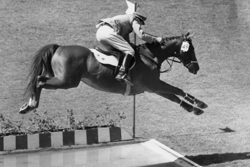 Horse long jump at the Paris Olympics (May 29th, 1900).This one-time Olympic event was won by Belgiu