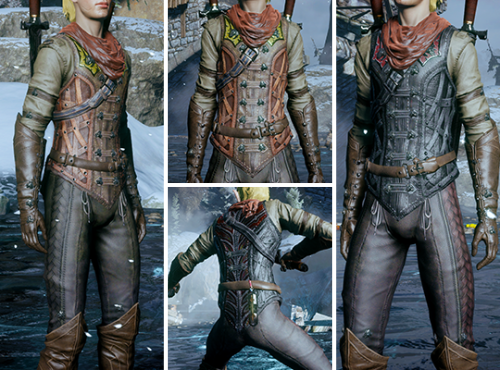 OUTERWEAR RETEXTURES FOR ELVESFemales: Brown | Black || Males: Brown | Black || (Nexus)Dalish-themed