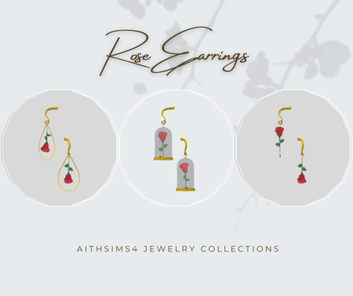 Rose Earrings ∴‥∵‥∴‥∵‥∴‥∴‥∵‥∴‥∵‥∴‥∴‥∵‥∴‥∵‥∴ *Le rosier earring - 36swatches*Bell earring - 36swatche