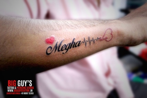 Big Guys tattoo — Beautiful Megha along with heart ratting done at...