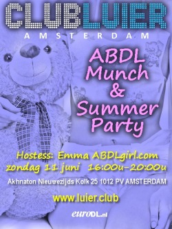 Yaay for another Summer ABDL party in Amsterdam!For