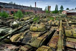 operator-as-fuck:  warhistoryonline:  New on War History Online: Amazing pictures of hidden Soviet tank graveyard in Ukraine taken by plucky teenager http://wrhstol.com/1fcjni4  zavod 311 flashbacks oh god oh god oh god ohgodohgod