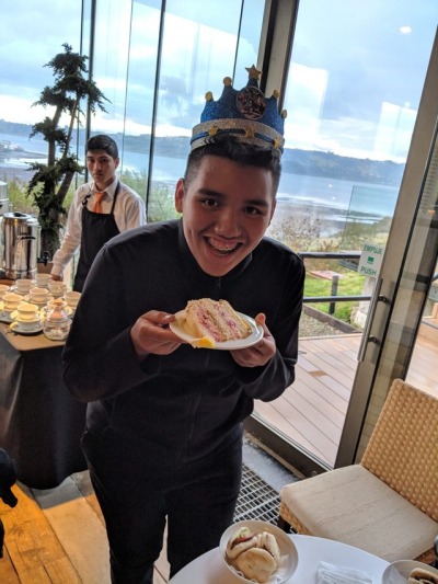 Photographer: Anthony (via Nate)
Reporter: Sadie
Location: Enjoy Casino, Castro, Chile
Date: June 12, 2018
“Today we celebrated Anthony’s 16th Birthday! Ignacio planned a surprise party at the Casino. There was a beautiful cake along with many drinks...