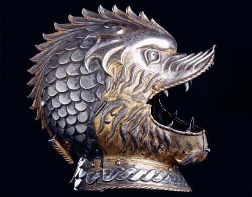 The Griffon Helm, around 1540. Italy.This bourguignotte is a typical, though marvelously crafted, ex
