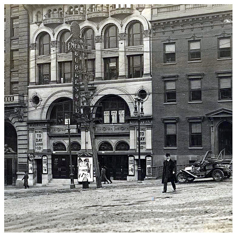Vintage photo dated from the 1920&rsquo;s features the facade and marquee of