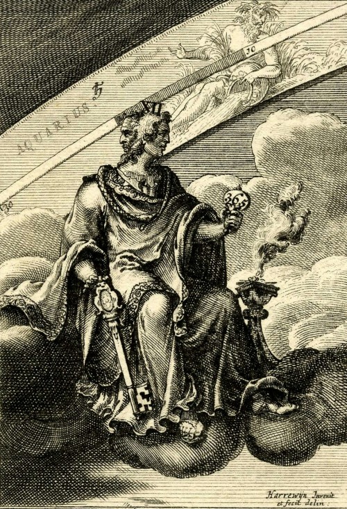 Janus/January, from the series The Months by Jacobus Harrewyn (1698)