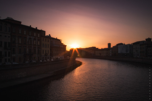 My Kind of Town A view of my sweet hometown while the warmth of the setting sun colors the Arno rive