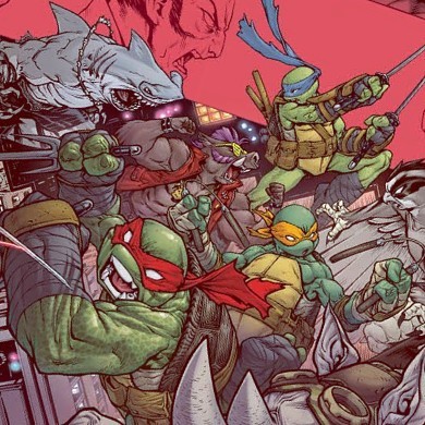 Detail of the cover of TMNT #49. Pencils, inks and colors by me. #TMNT #IDW #comics #cover #Raphael #Michelangelo #Mikey #Leonardo #Bludgeon #koya #Bebop #santolouco