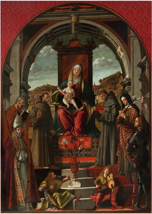 Madonna Enthroned with Saints, by Vittore Carpaccio, Museo Antoniano, Padua.