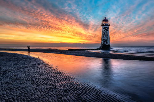 followthewestwind:  Talacre Lighthouse North Wales UK (via 500px / Lighthouse Sunset by Adrian Evans) 