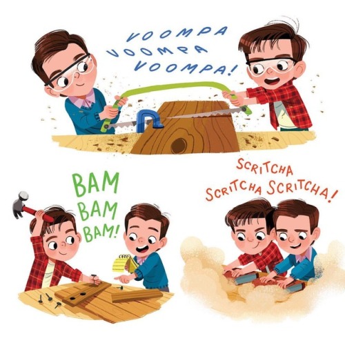 Probably my favorite page! So fun to draw all that sawdust!
Builder Brothers: Big Plans, the first picture book from @mrsilverscott and @mrdrewscott is available now in bookstores.Follow the link in my bio to find out where you can get your hands on...