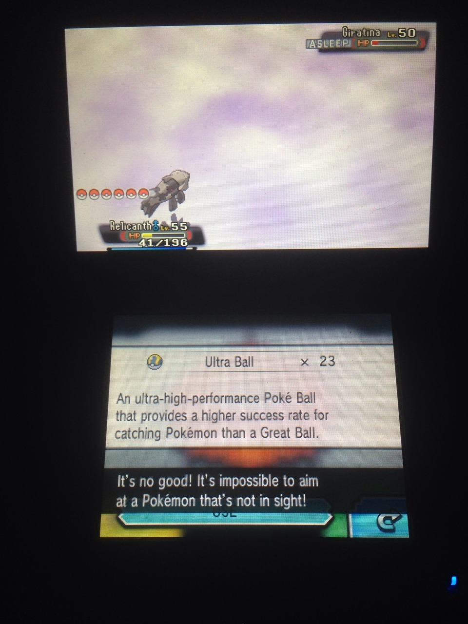 ayitsbookietho:  So my Relicanth used yawn on Giratina, but that one turn before