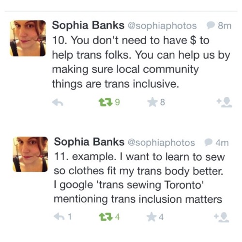 whatisthat-velvet:sherilynhorne:whatisthat-velvet:Sophia Banks listing ways that cis people can be b