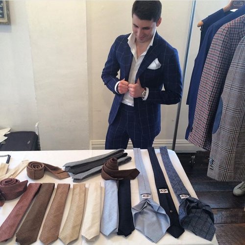 serraiocco: Set up Francesco Serraiocco at @theproperkit displaying our tie collection. (at New Yor