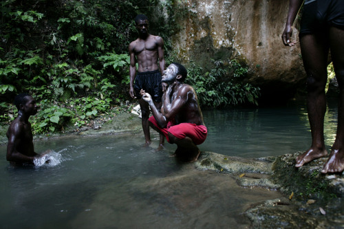 africansouljah:  Jerome SessiniHAITI. Bassin Bleu. March 10, 2004.Bassin Bleu falls.