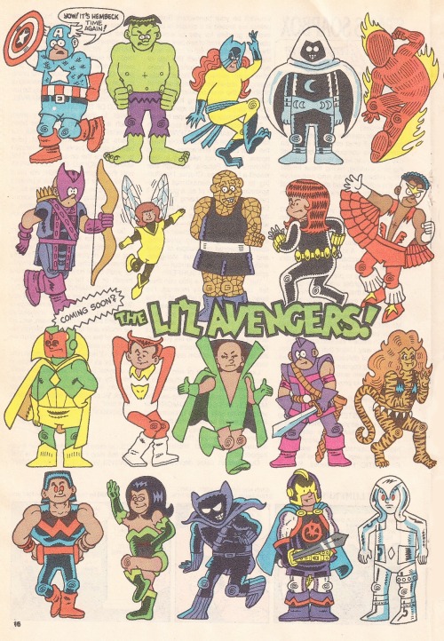 browsethestacks:The Li'l Avengers by Fred HembeckRebloging for Hembeck!