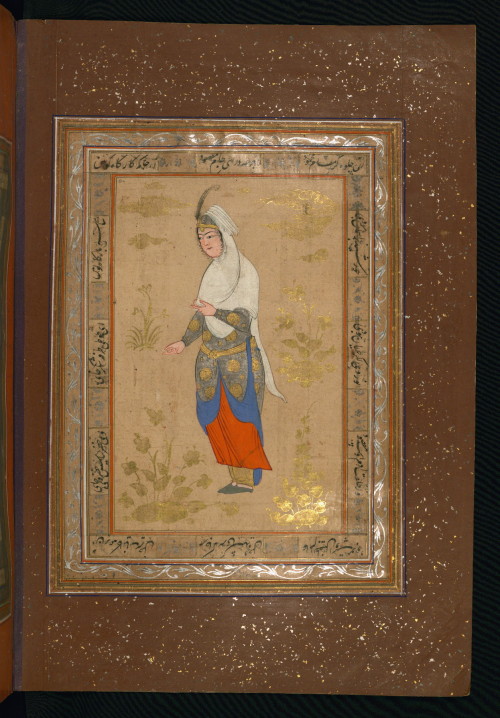 adokal:Young woman standing, 17th c. CE, Safavid Iran, Walters Art Museum. Baltimore, USA.source