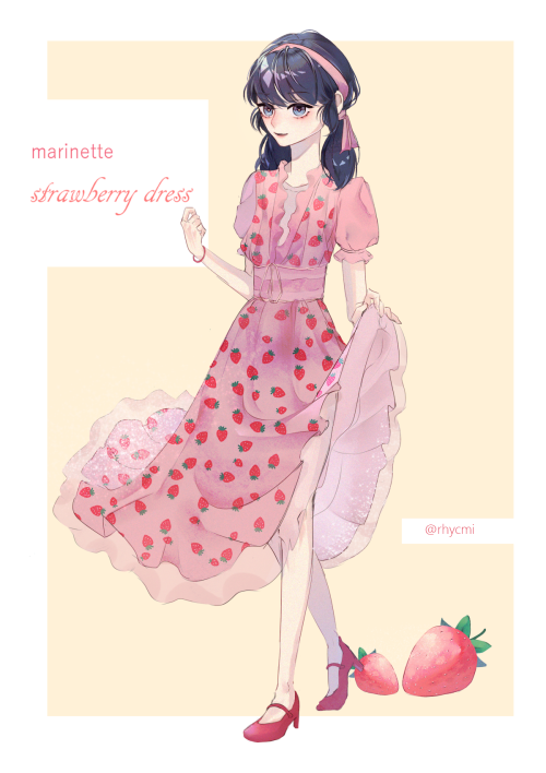 strawwberry dress marinette 