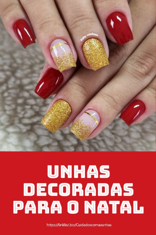 Unhas decoradas pro natal