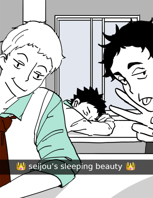5-30am: hanamaki &amp; matsukawa likes to keep oikawa updated during class