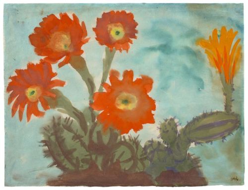 amare-habeo:Emil Nolde (German-Danish, 1867 – 1956)Cactus with Red Flower (Kakteen Mit Roten Blüten)