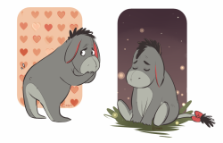 loshka:was feeling down, so moomin eeyores ❤  