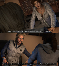 uncreativeusernamesfm: Tomb Raider: Tales of a Survivor - Prologue 01 Credit: @redmenacekun and @mrsmugbastard for Lara and Whitman models 