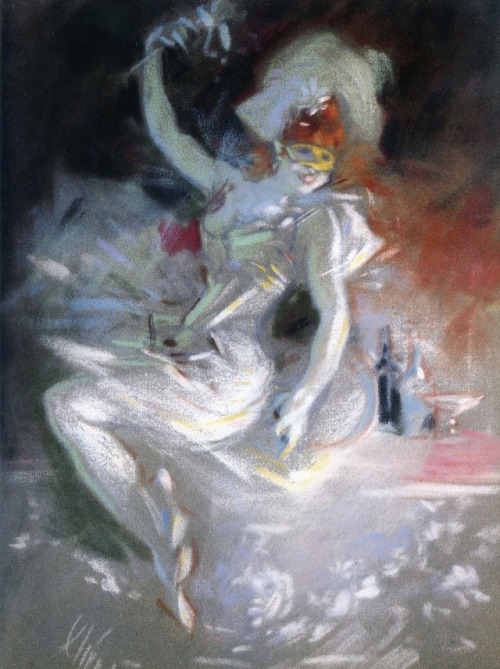 Masquerade (c.1890-1893). Jules Chéret (French, 1836-1932). Pastel on canvas. The State Hermi