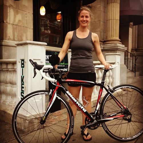 doylestownbikeworks: Jaime of Guthier Family Fitness (www.guthierfamilyfitness.com) with her new Bia