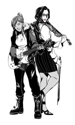 denimcatfish:  Korrasami Musicians AU. I will definitely be doing a comic for this in the future. lol 