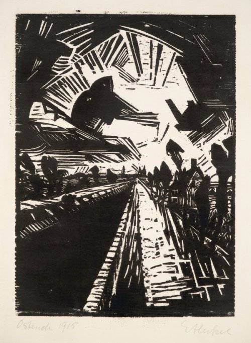 Gerader Kanal, 1915 woodcut Erich Heckel