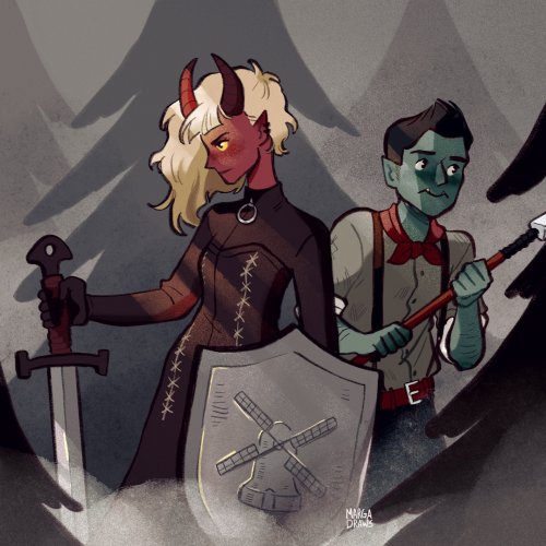 margadraws:An illustration for a D&D campaign I’m currently playing.I play the tiefling paladin 