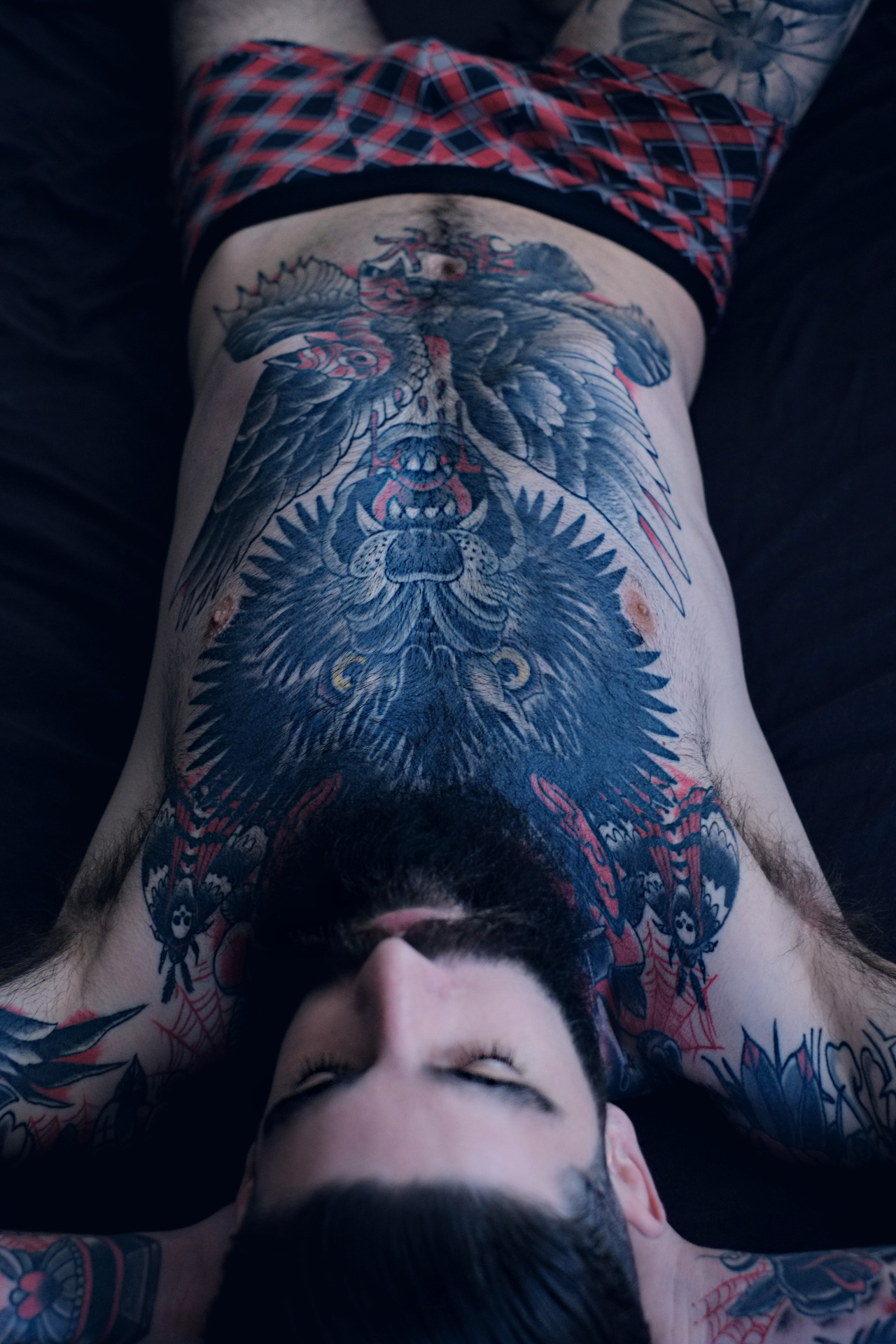 sheshootstoo:  Let Sleeping Dogs Lie - Sean Xavier  Beards &amp; ink!! 