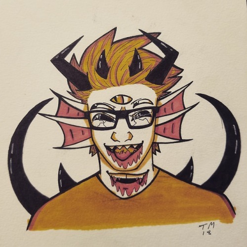 Series of pride month drawings I did of my monstersona ️‍