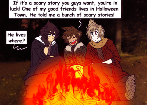 destiny-islanders:  Story time around the campfire with Sora! :D(Click on the panels for Sora’s narration! No worries if you can’t access them, though– my original intention was to tell the story through the pictures!)