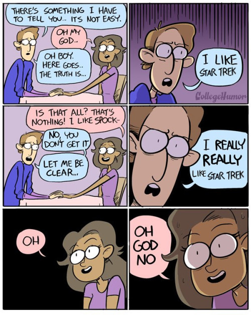 chaotic-dumb-energy:When you need to tell her about your 60000+ word Spirk fanfiction