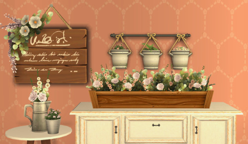 Clutter by litttlecakes from the PTS Rustic Romance pack.Inclued are the wooden wall sign (12 recolo