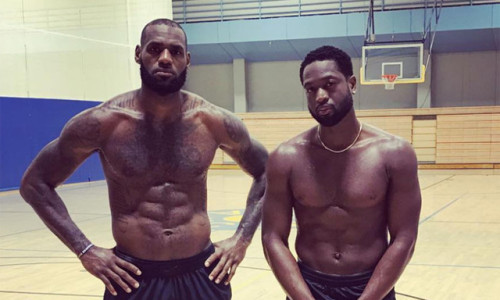 Porn sunking-sports:#LeBron and #wade workout… photos